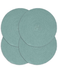 Napperons 4 pcs Vert Plain 38 cm Rond Coton | Mobilier & Déco