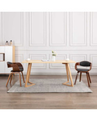 Chaises à manger lot de 2 bois courbé et tissu gris | Mobilier & Déco