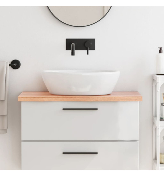 Comptoir de salle de bain marron 80x40x(2-4) cm bois traité | Mobilier & Déco
