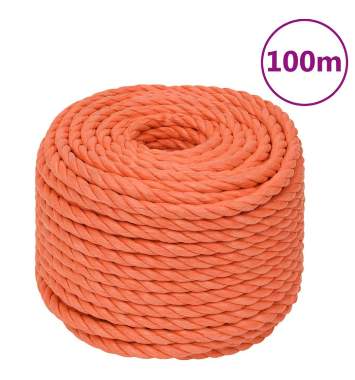 Corde de travail Orange 20 mm 100 m Polypropylène | Mobilier & Déco