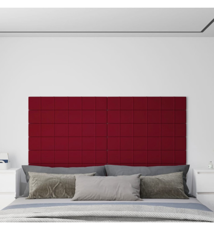 Panneaux muraux 12 pcs Rouge bordeaux 90x15 cm Velours 1,62 m² | Mobilier & Déco