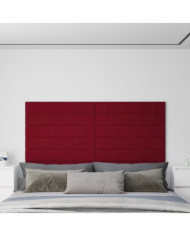 Panneaux muraux 12 pcs Rouge bordeaux 90x15 cm Velours 1,62 m² | Mobilier & Déco