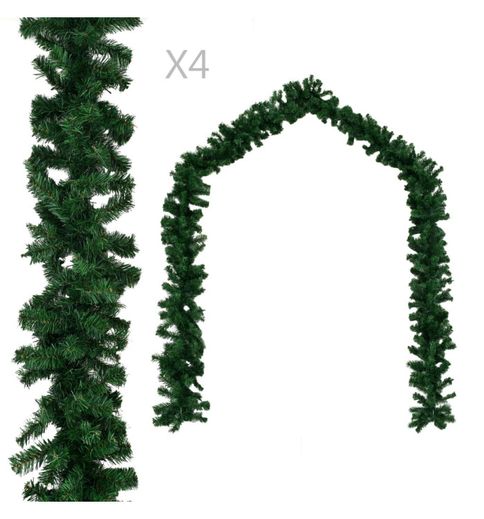 Guirlandes de Noël 4 pcs Vert 270 cm PVC | Mobilier & Déco