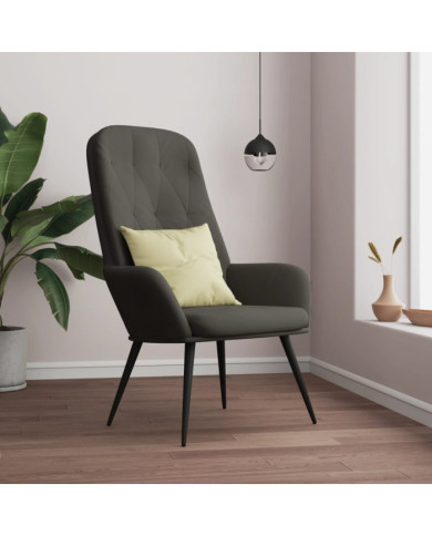 Chaise de relaxation Gris foncé Velours | Mobilier & Déco