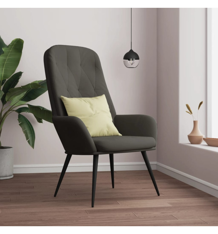 Chaise de relaxation Gris foncé Velours | Mobilier & Déco