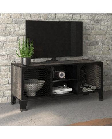Meuble TV Gris 105x36x47 cm Métal et MDF | Mobilier & Déco