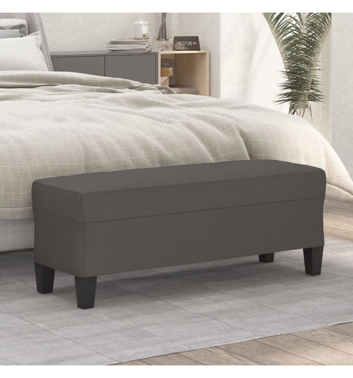 Banc Gris 100x35x41 cm Similicuir | Mobilier & Déco