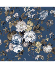 Noordwand Papier peint Blooming Garden 6 Big Flowers Bleu et marron | Mobilier & Déco