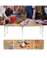 HI Table de bière-pong pliante 240x60x55 cm MDF et aluminium | Mobilier & Déco