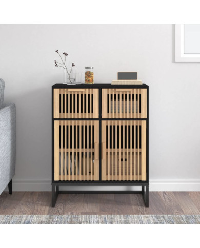 Buffet noir 60x30x75 cm bois d'ingénierie | Mobilier & Déco