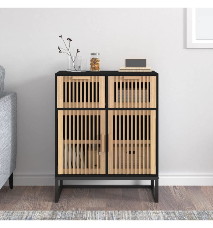 Buffet noir 60x30x75 cm bois d'ingénierie | Mobilier & Déco