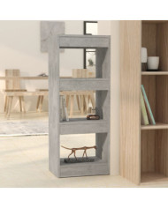 Bibliothèque/séparateur de pièce gris béton bois d'ingénierie | Mobilier & Déco
