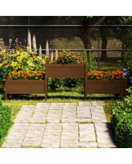 Jardinière Marron miel 245,5x44x75 cm Bois massif de pin | Mobilier & Déco