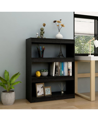 Bibliothèque/Séparateur de pièce Noir 100x30x103 cm Pin massif | Mobilier & Déco