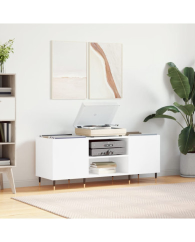 Armoire à disques blanc 121x38x48 cm bois d'ingénierie | Mobilier & Déco