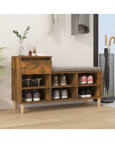 Armoire à chaussures Chêne fumé 102x36x60 cm Bois d'ingénierie | Mobilier & Déco
