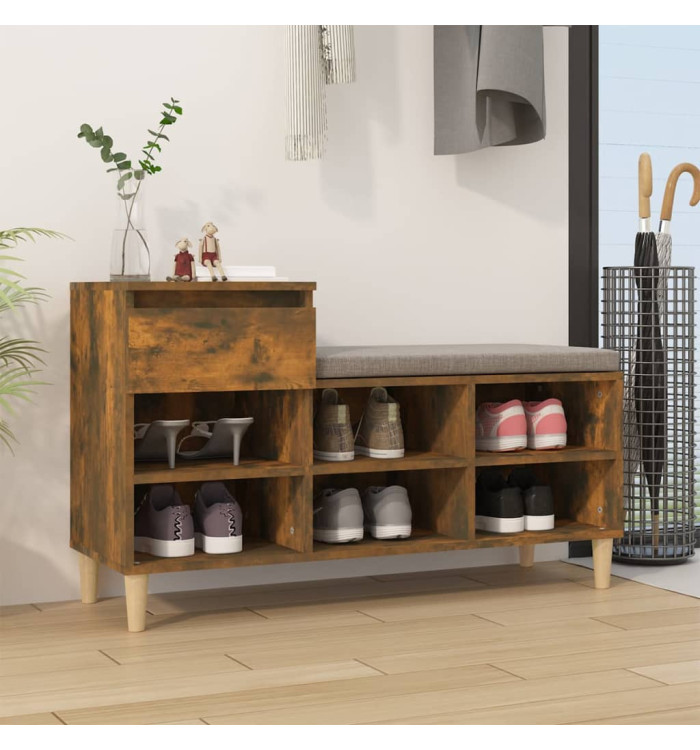 Armoire à chaussures Chêne fumé 102x36x60 cm Bois d'ingénierie | Mobilier & Déco