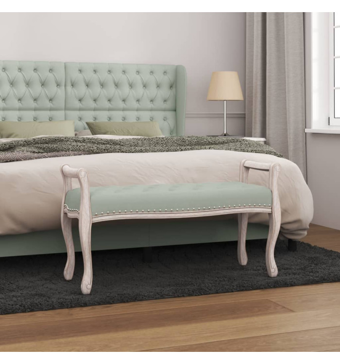 Banc Gris clair 110x45x60 cm Velours | Mobilier & Déco