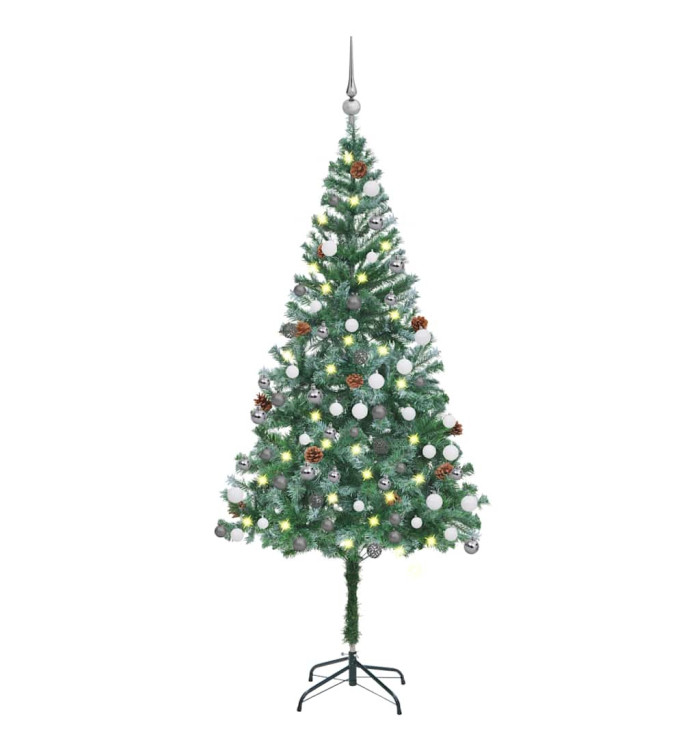 Arbre de Noël artificiel pré-éclairé/boules pommes de pin 180cm | Mobilier & Déco
