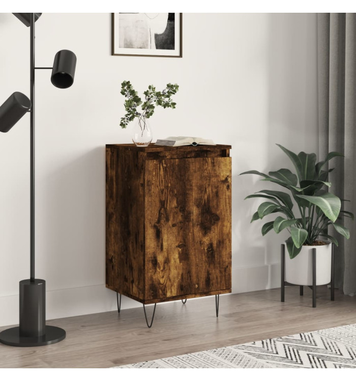 Buffet chêne fumé 40x35x70 cm bois d'ingénierie | Mobilier & Déco