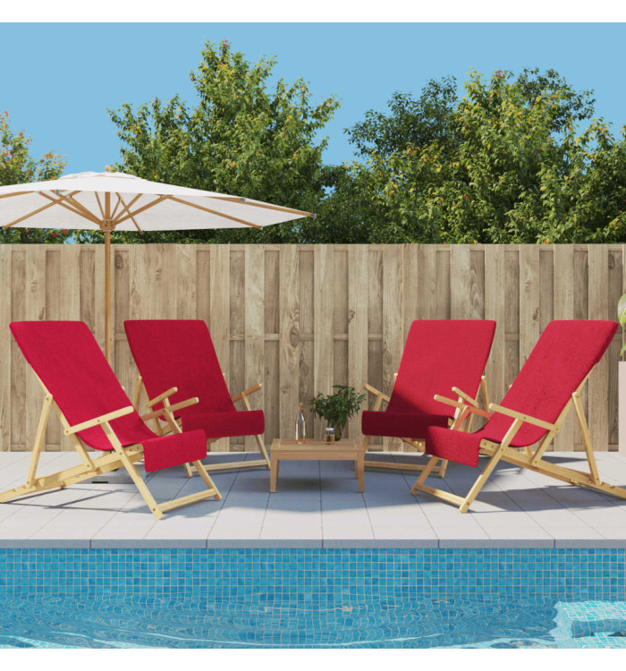 Serviettes de plage 4 pcs bordeaux 60x135 cm tissu 400 GSM | Mobilier & Déco
