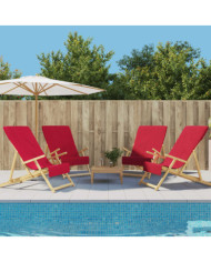 Serviettes de plage 4 pcs bordeaux 60x135 cm tissu 400 GSM | Mobilier & Déco