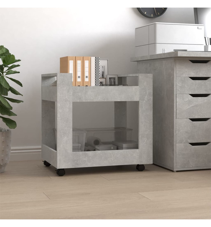 Chariot de bureau Gris béton 60x45x60 cm Bois d'ingénierie | Mobilier & Déco