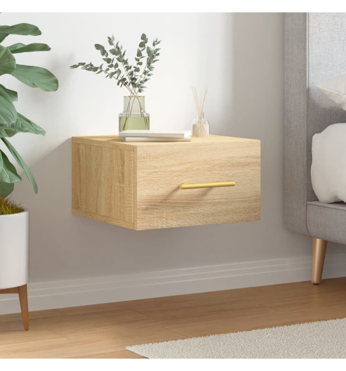 Table de chevet murale chêne sonoma 35x35x20 cm | Mobilier & Déco
