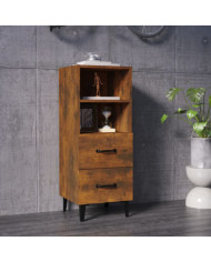 Buffet Chêne fumé 34,5x34x90 cm Bois d'ingénierie | Mobilier & Déco