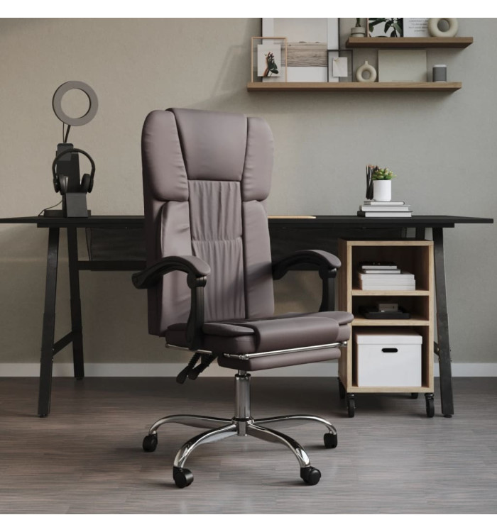 Fauteuil inclinable de bureau Gris Similicuir | Mobilier & Déco