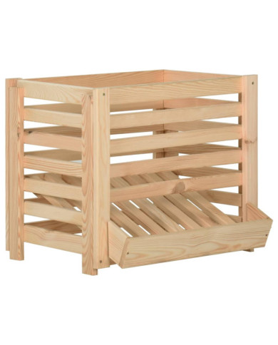 Boîte à pommes de terre 60x40x50 cm Bois de pin solide | Mobilier & Déco