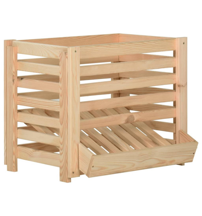 Boîte à pommes de terre 60x40x50 cm Bois de pin solide | Mobilier & Déco