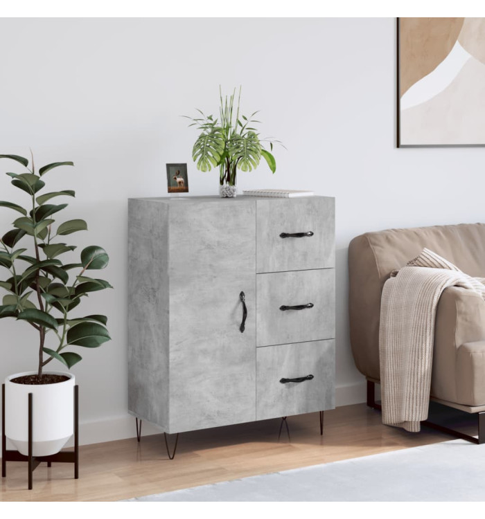 Buffet gris béton 69,5x34x90 cm bois d'ingénierie | Mobilier & Déco