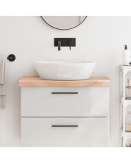 Comptoir de salle de bain 80x30x(2-6) cm bois massif non traité | Mobilier & Déco