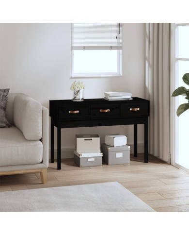 Table console Noir 114x40x75 cm Bois massif de pin | Mobilier & Déco