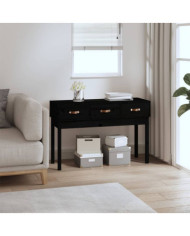 Table console Noir 114x40x75 cm Bois massif de pin | Mobilier & Déco