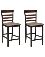 Tabourets de bar 2 pcs Marron Tissu | Mobilier & Déco