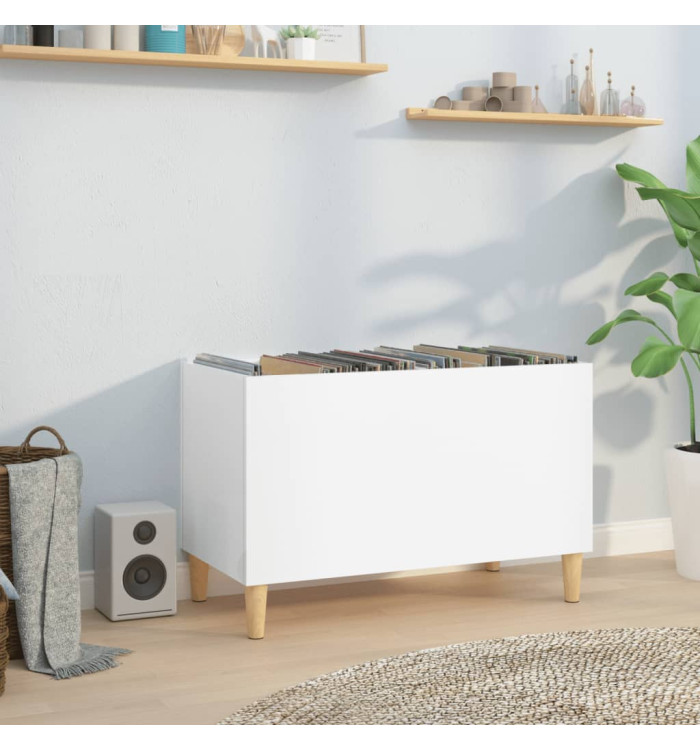 Armoire à disques blanc brillant 74,5x38x48cm bois d'ingénierie | Mobilier & Déco