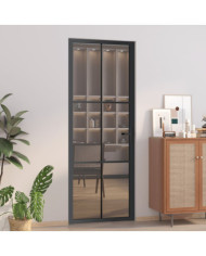 Porte intérieure 76x201,5 cm Noir Verre ESG et aluminium | Mobilier & Déco