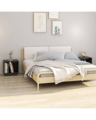 Tables de chevet 2 pcs Gris 40x30x40 cm Bois de pin solide | Mobilier & Déco
