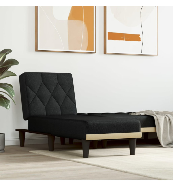 Chaise longue noir tissu | Mobilier & Déco