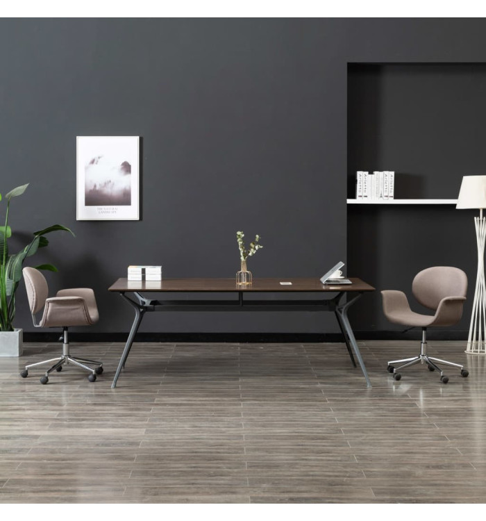 Chaise pivotante à manger taupe tissu | Mobilier & Déco