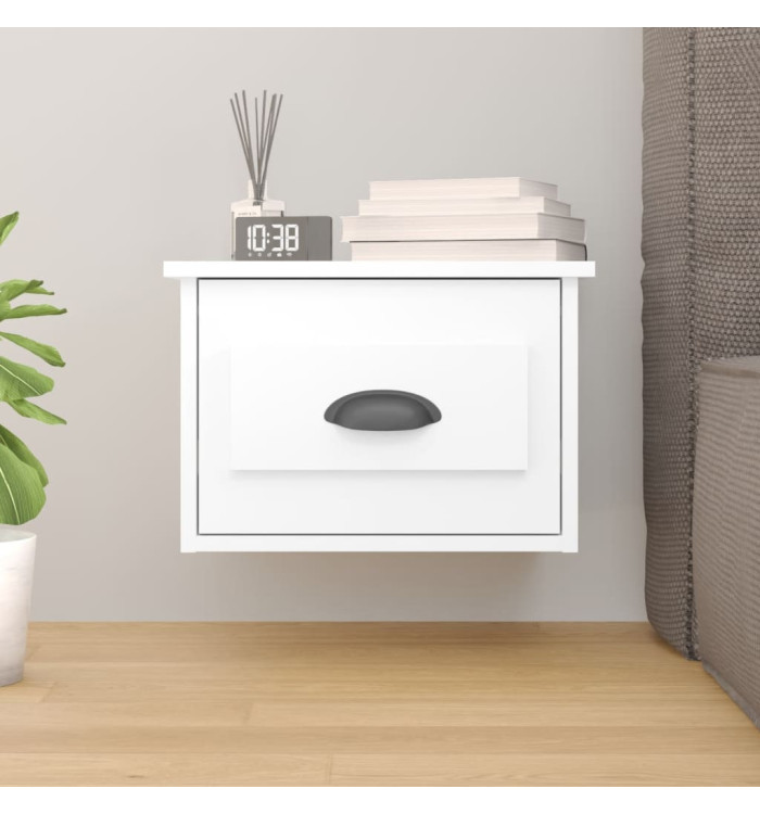 Table de chevet murale blanc 41,5x36x28 cm | Mobilier & Déco