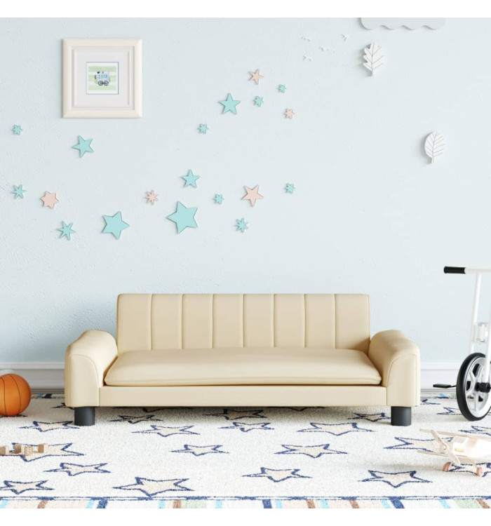 Canapé pour enfants crème 90x53x30 cm tissu | Mobilier & Déco