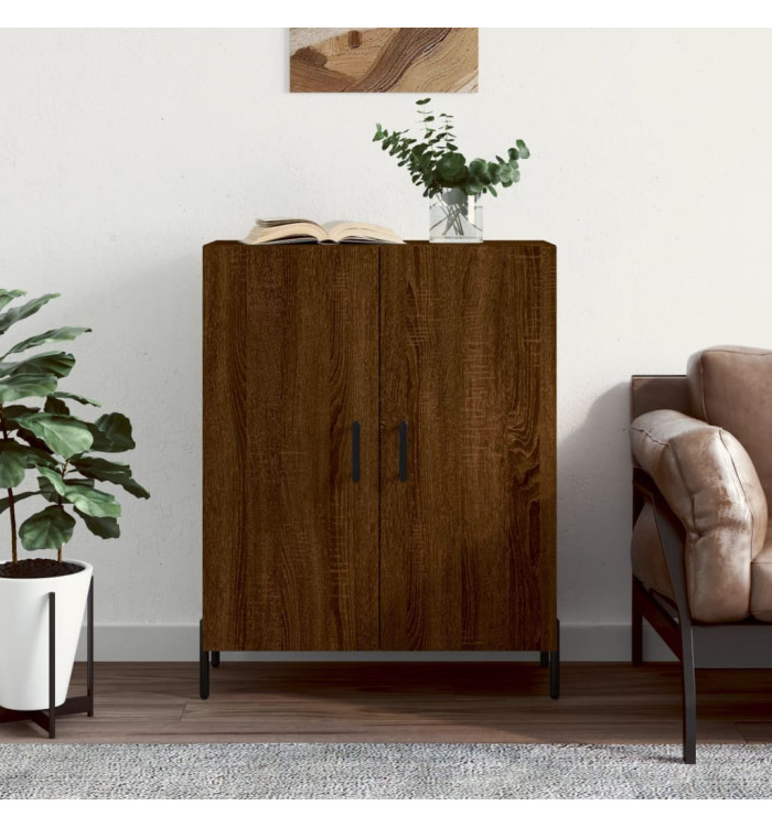 Buffet chêne marron 69,5x34x90 cm bois d'ingénierie | Mobilier & Déco