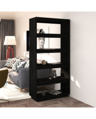 Bibliothèque/Séparateur de pièce Noir 80x35x167 cm Pin massif | Mobilier & Déco