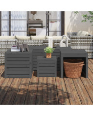 Ensemble de boîtes de jardin 4 pcs gris bois de pin massif | Mobilier & Déco
