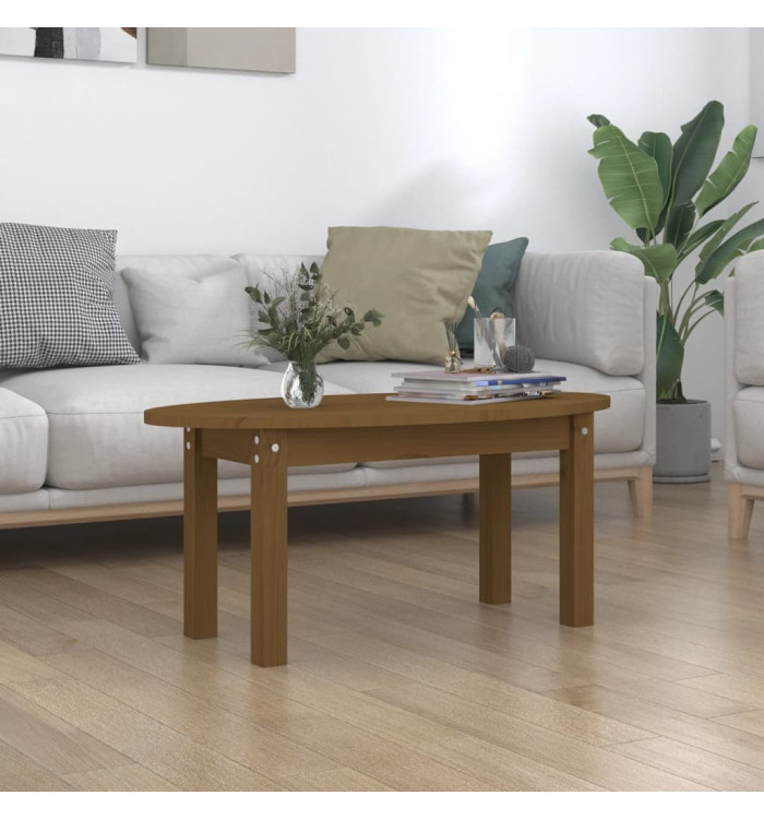 Table basse Marron miel 80x40x35 cm Bois massif de pin | Mobilier & Déco