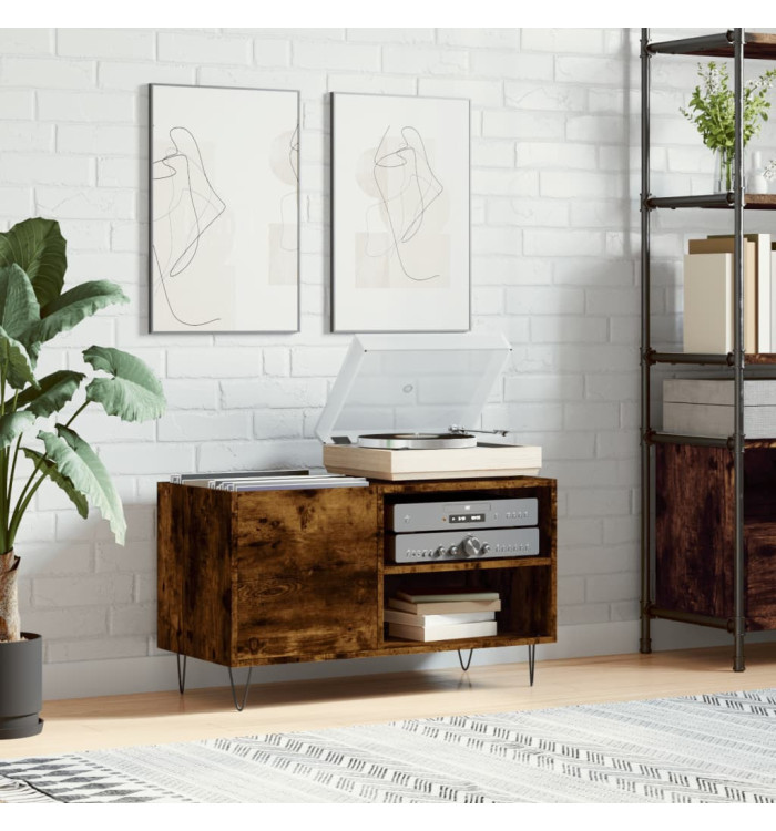 Armoire à disques chêne fumé 85x38x48 cm bois d'ingénierie | Mobilier & Déco