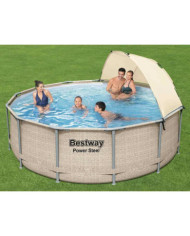 Bestway Ensemble de piscine avec auvent Power Steel 396x107 cm | Mobilier & Déco